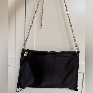 Dior Cosmetic Bag with Silver Chain Strap NWOT